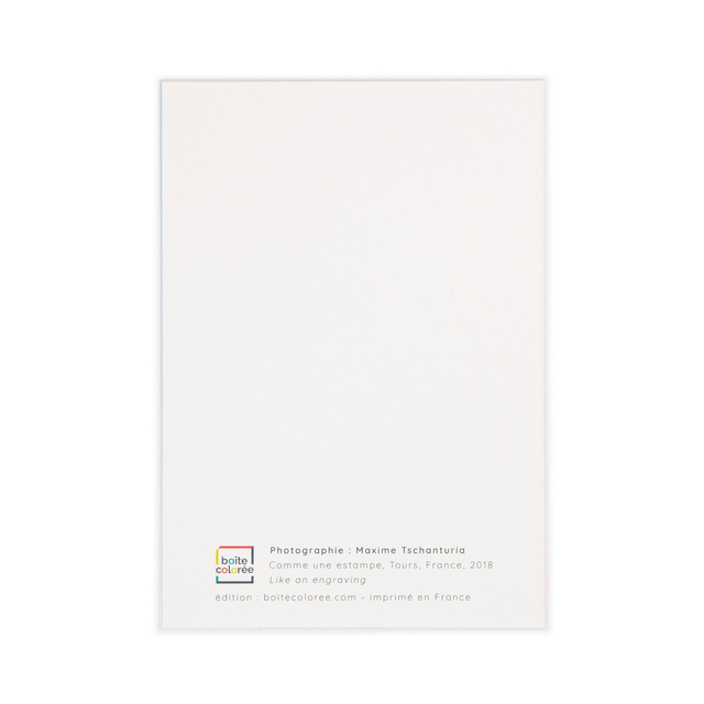 Carte double - Arbre sous la neige "Comme une estampe"
